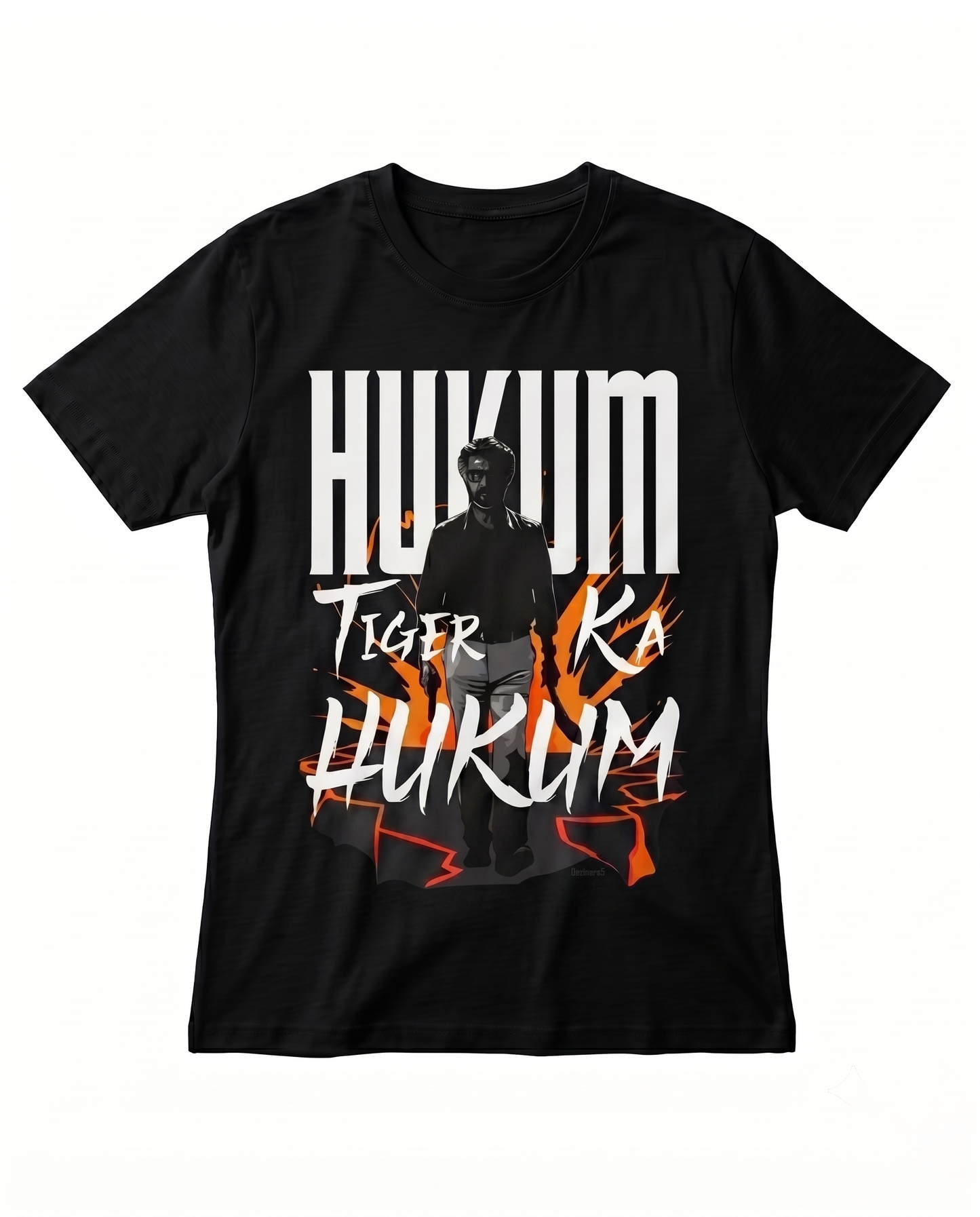 Women's black ORDER OF THE TIGER regular fit graphic t-shirt front view featuring bold statement artwork.