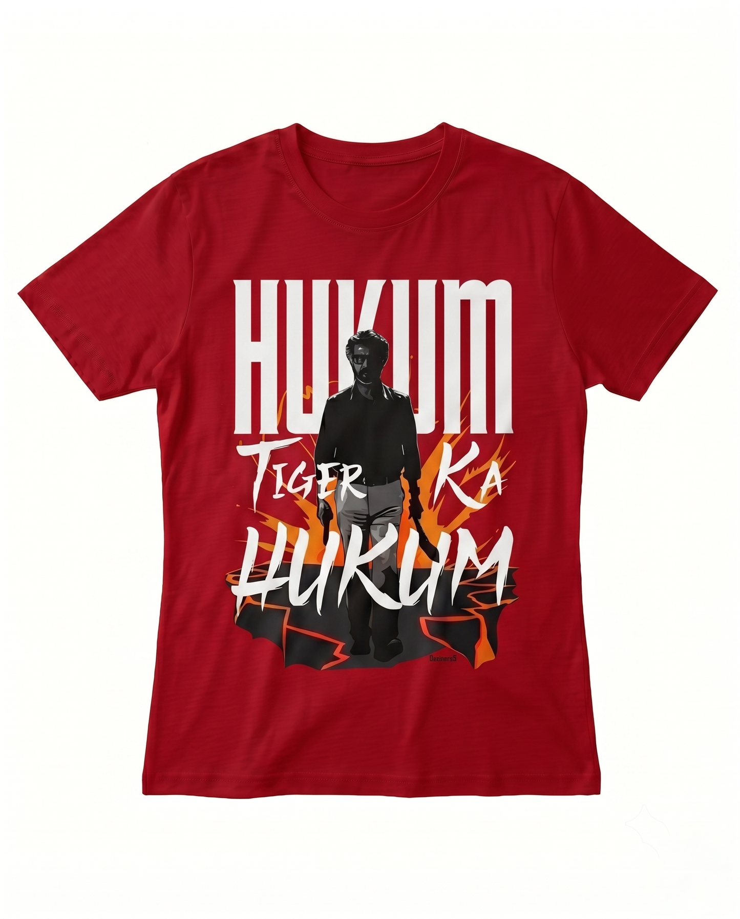 Women's red ORDER OF THE TIGER regular fit graphic t-shirt front view featuring bold statement artwork.