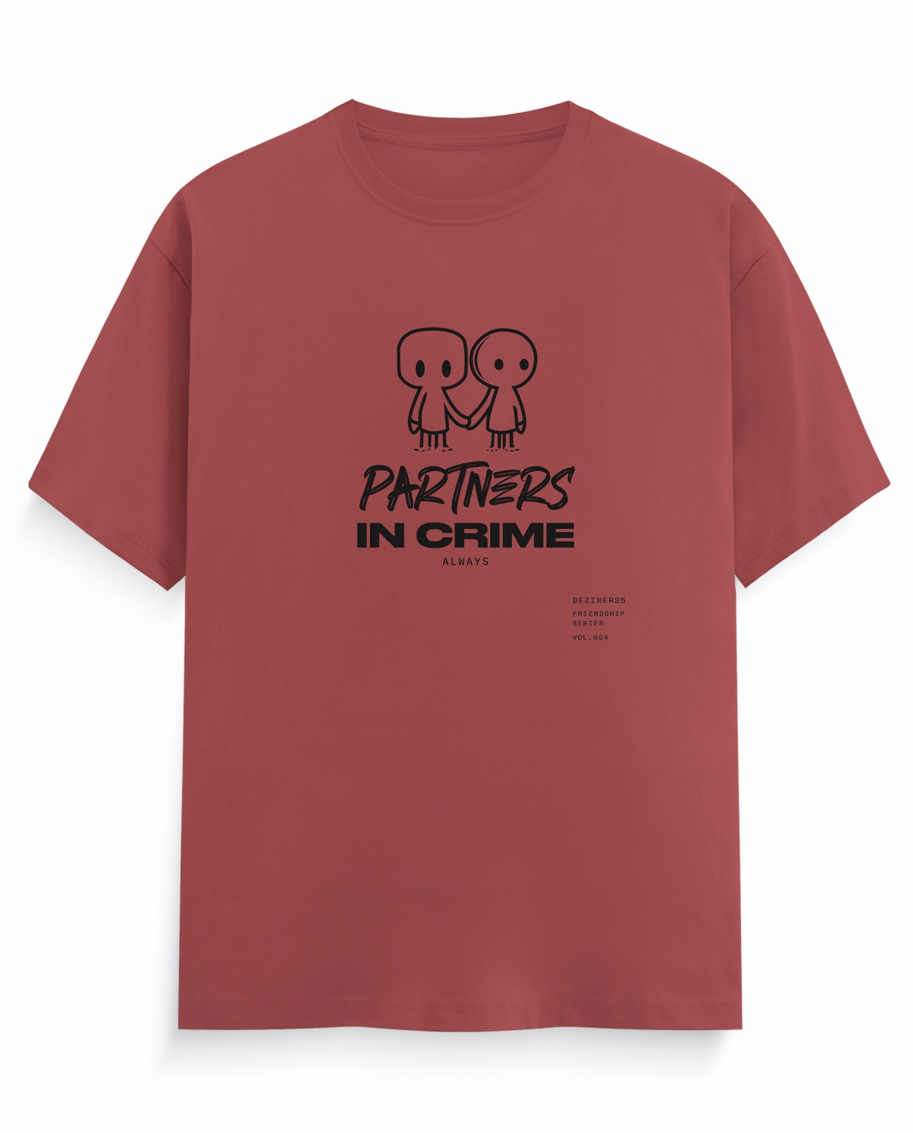 PARTNERS IN CRIME men's regular-fit t-shirt in coral.
