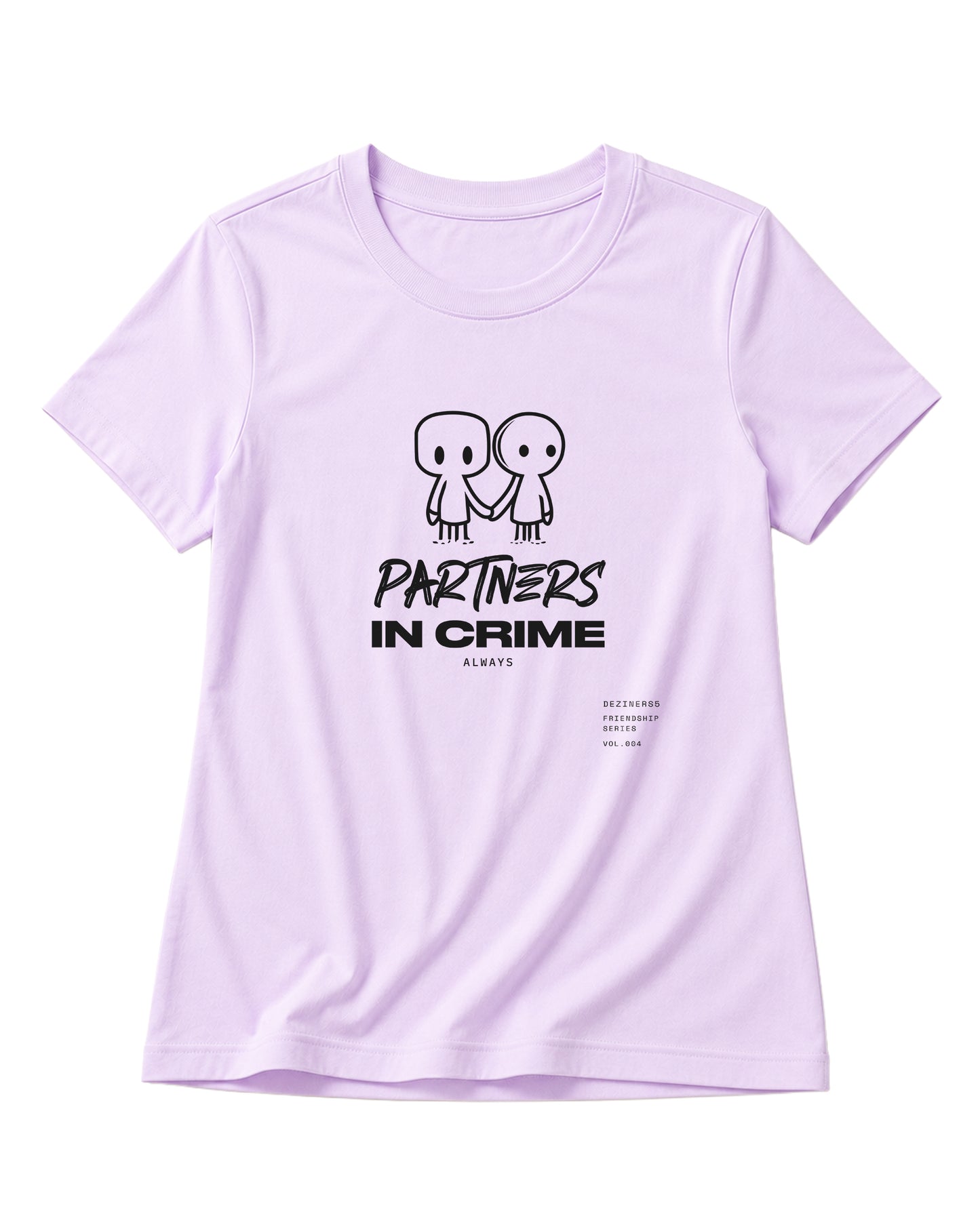 PARTNERS IN CRIME women's regular-fit t-shirt in lavender.