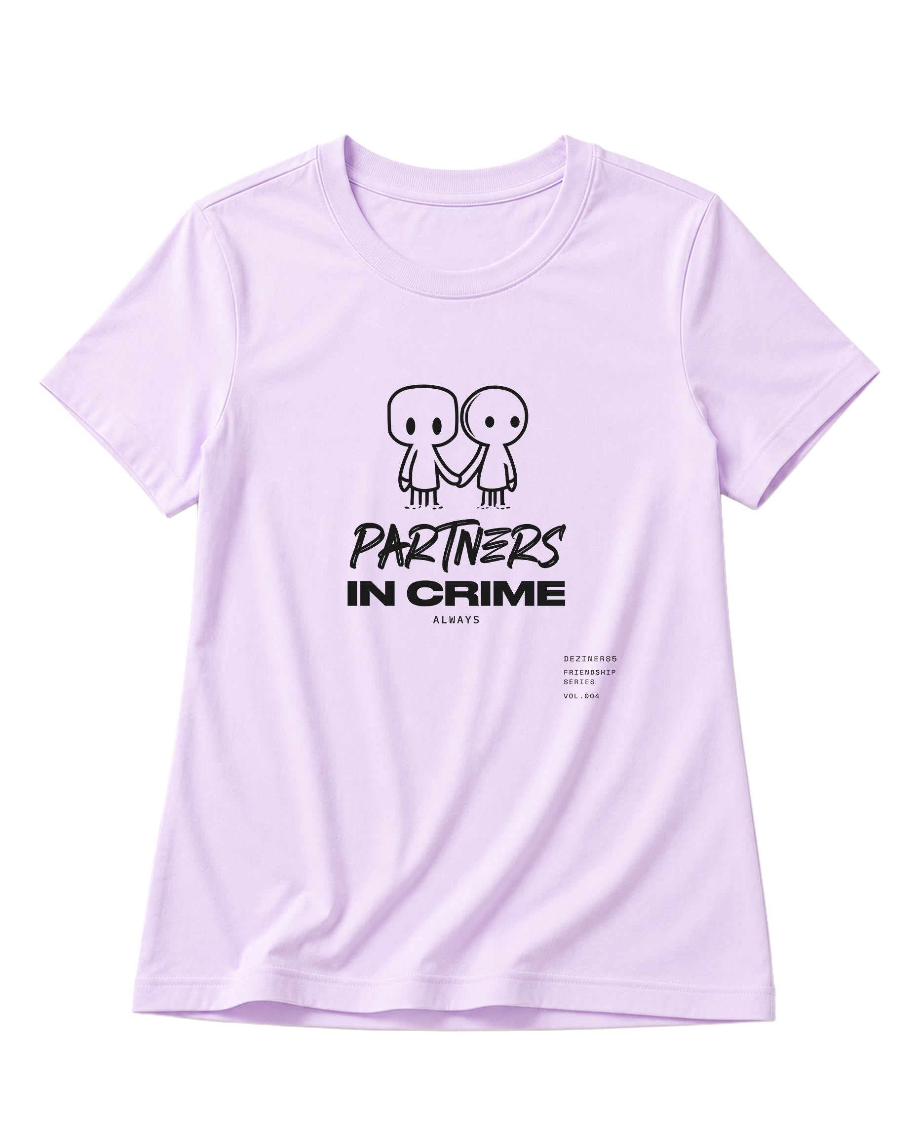 PARTNERS IN CRIME women's regular-fit t-shirt in lavender.