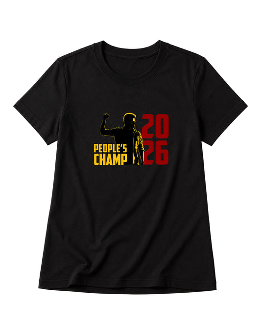 PEOPLE'S CHAMP - women's regular-fit t-shirt in black.