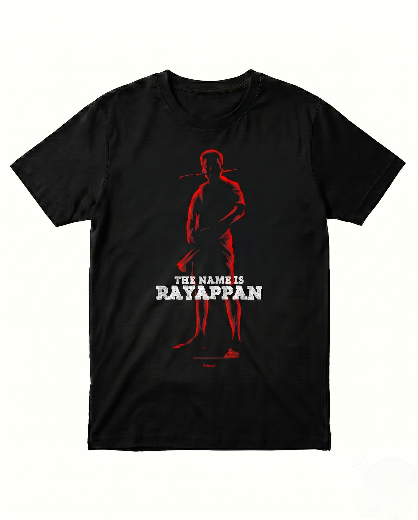 RAYAPPAN TRIBUTE black men's regular-fit t-shirt featuring a bold fan-inspired graphic print on premium cotton fabric.