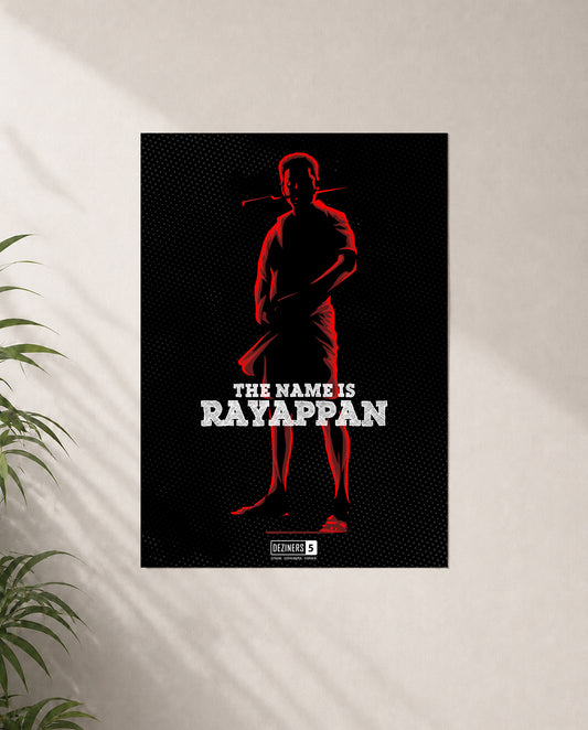 RAYAPPAN TRIBUTE premium matte wall poster featuring Thalapathy-inspired artwork symbolizing courage, sacrifice, and timeless leadership.