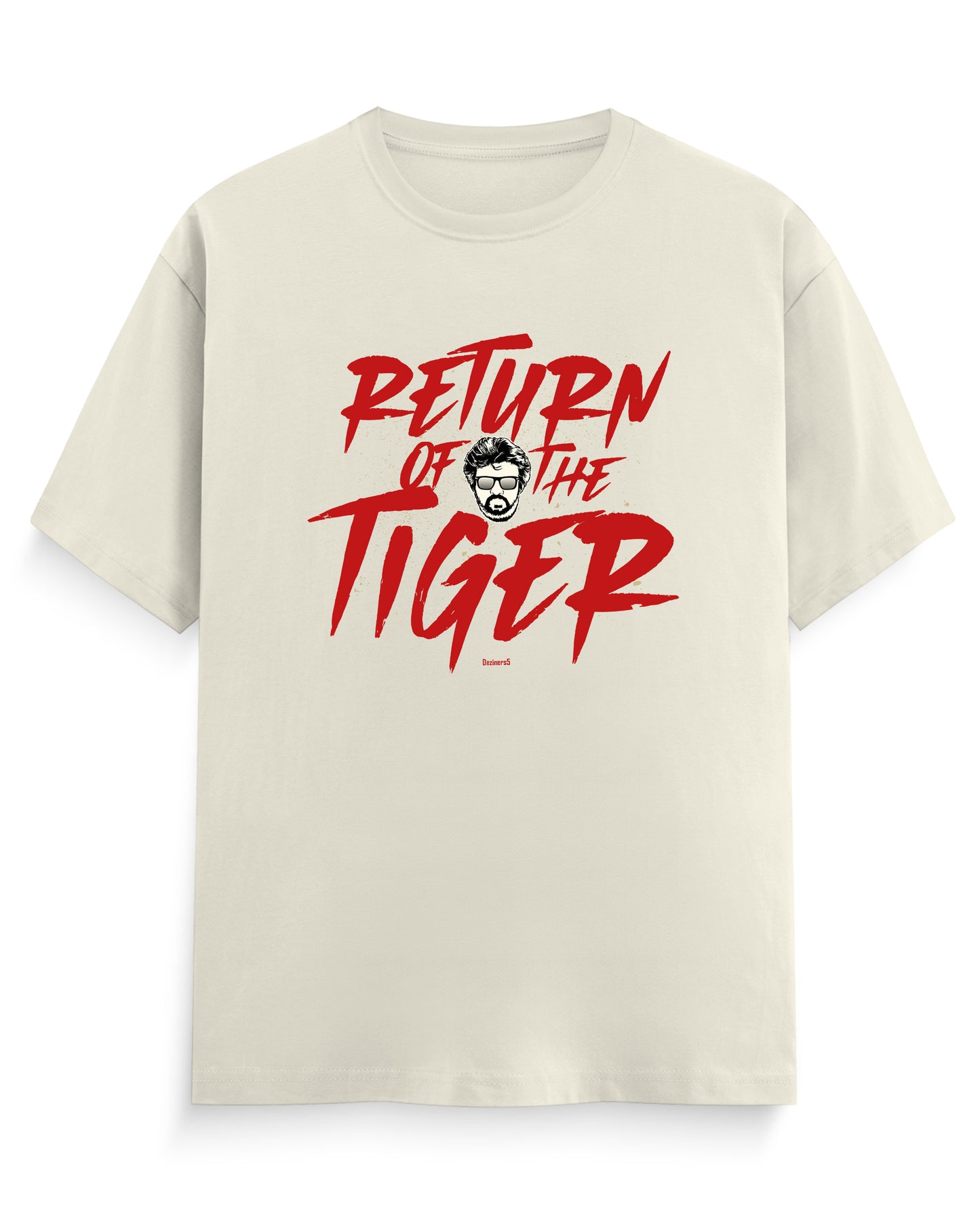 RETURN OF THE TIGER superstar inspired typography men's regular-fit t-shirt in off-white.