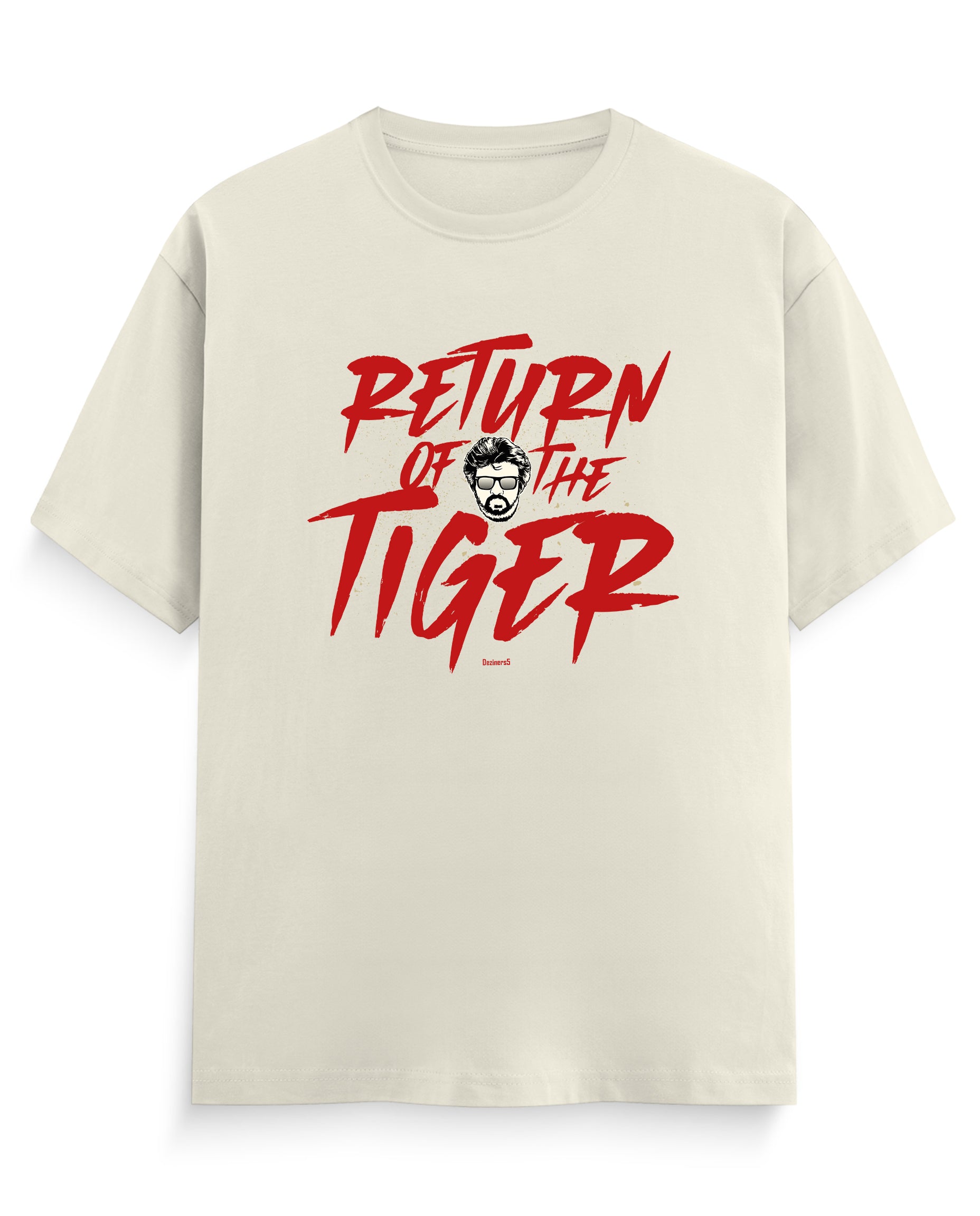 RETURN OF THE TIGER superstar inspired typography men's regular-fit t-shirt in off-white.