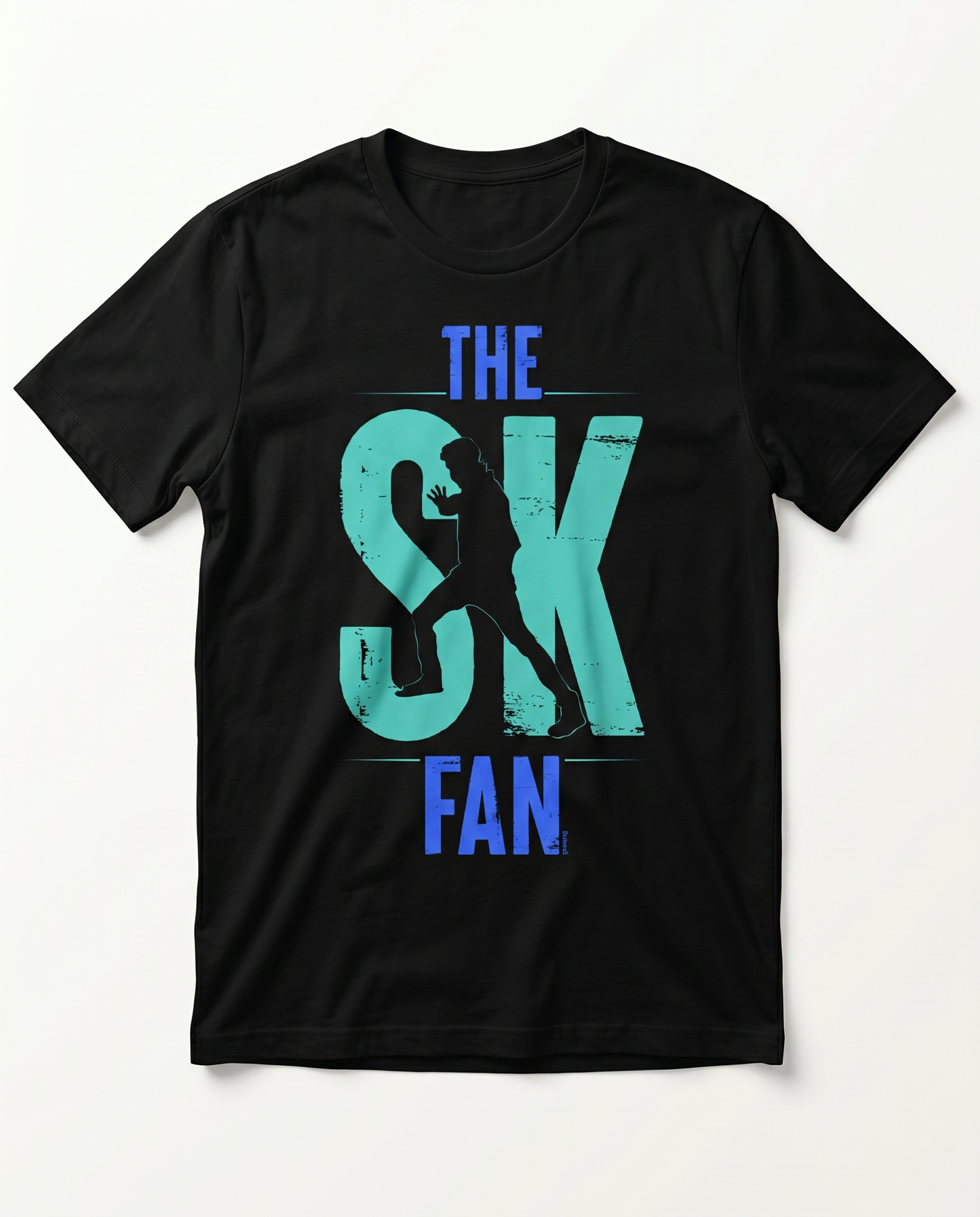SK FAN men's regular-fit t-shirt in black featuring a minimalist illustration and typography design.
