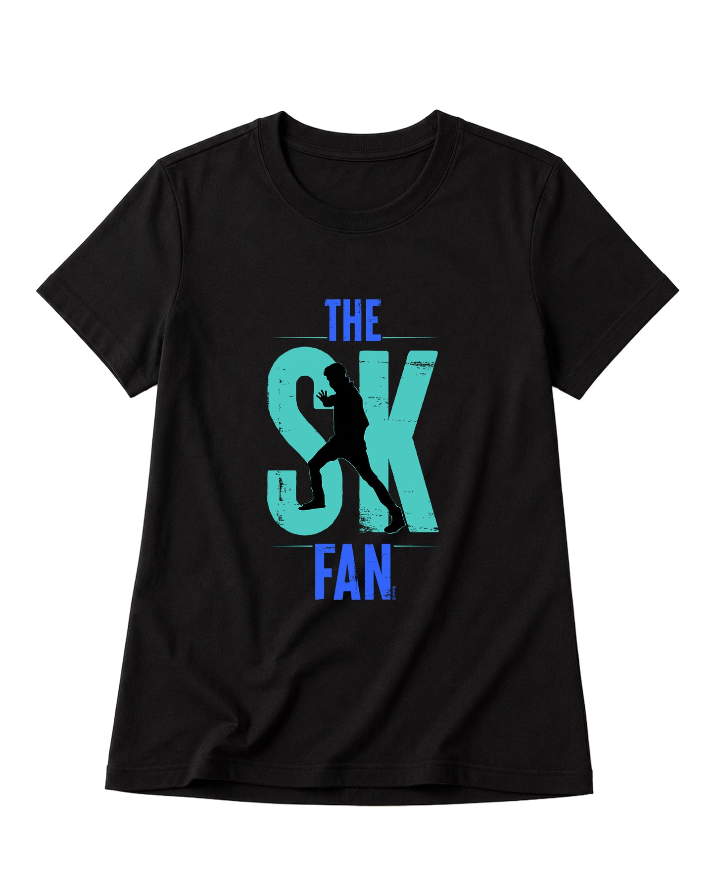 SK FAN women's regular-fit t-shirt in black.