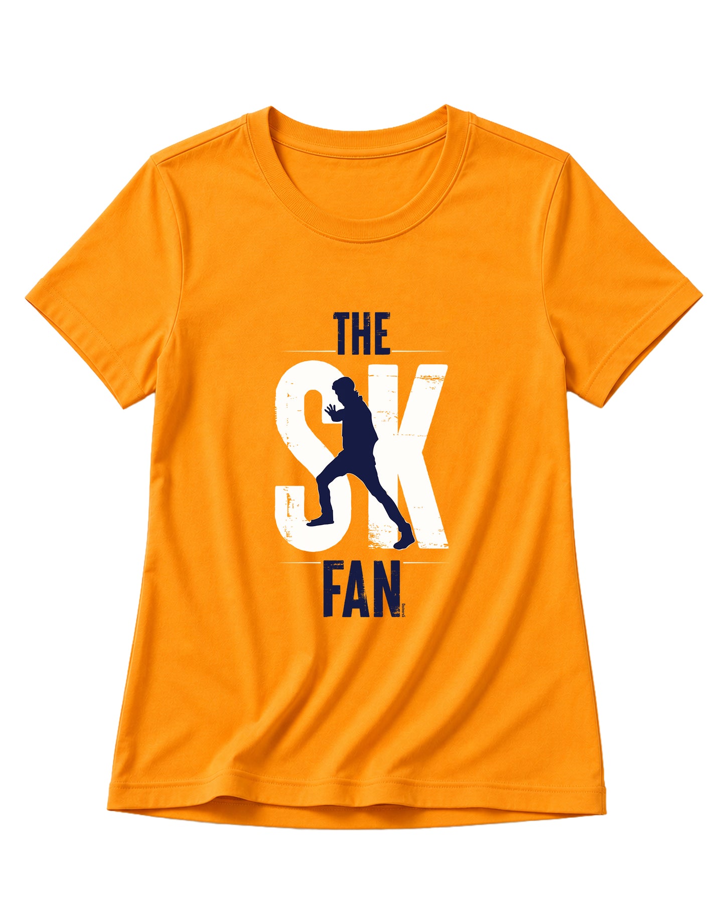 SK FAN women's regular-fit t-shirt in golden yellow.