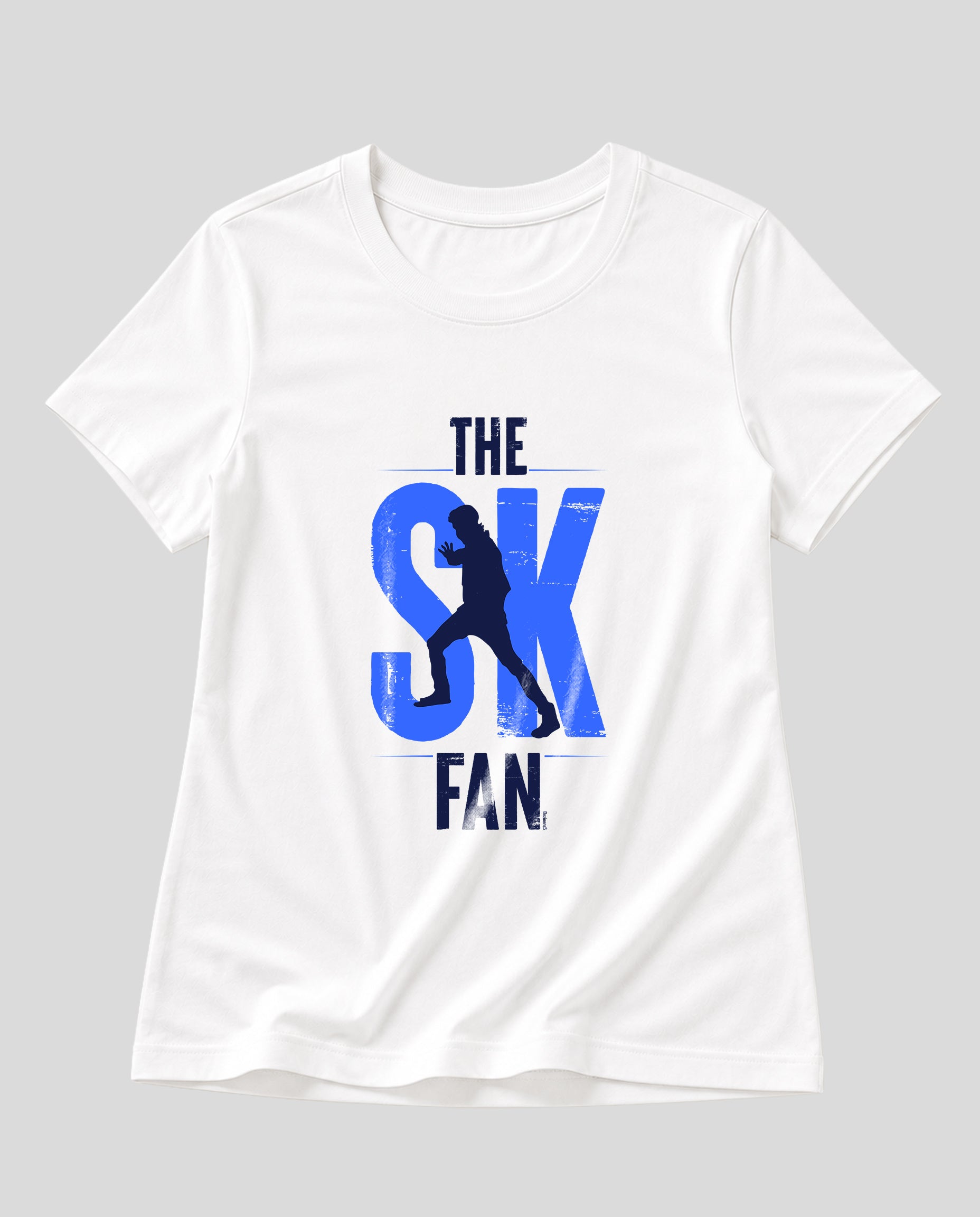 SK FAN women's regular-fit t-shirt in white.