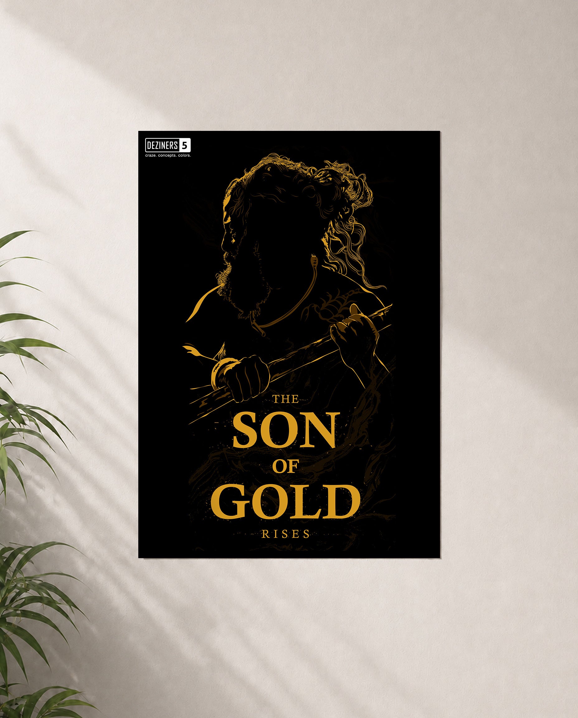 THE SON OF GOLD premium matte wall poster featuring Chiyaan-inspired rugged cinematic artwork with earthy tones.