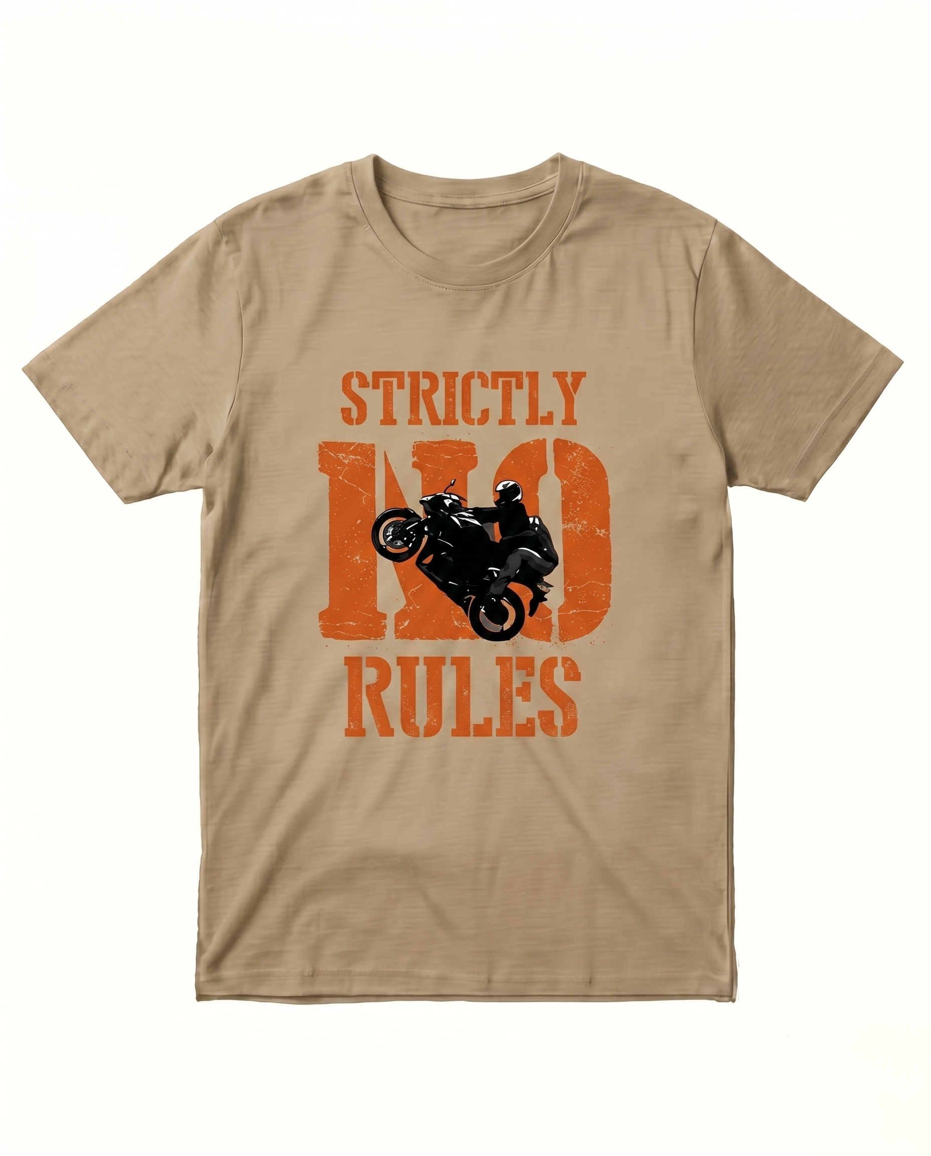 STRICTLY NO RULES men's regular-fit t-shirt in beige featuring a bold typography and graphic design.