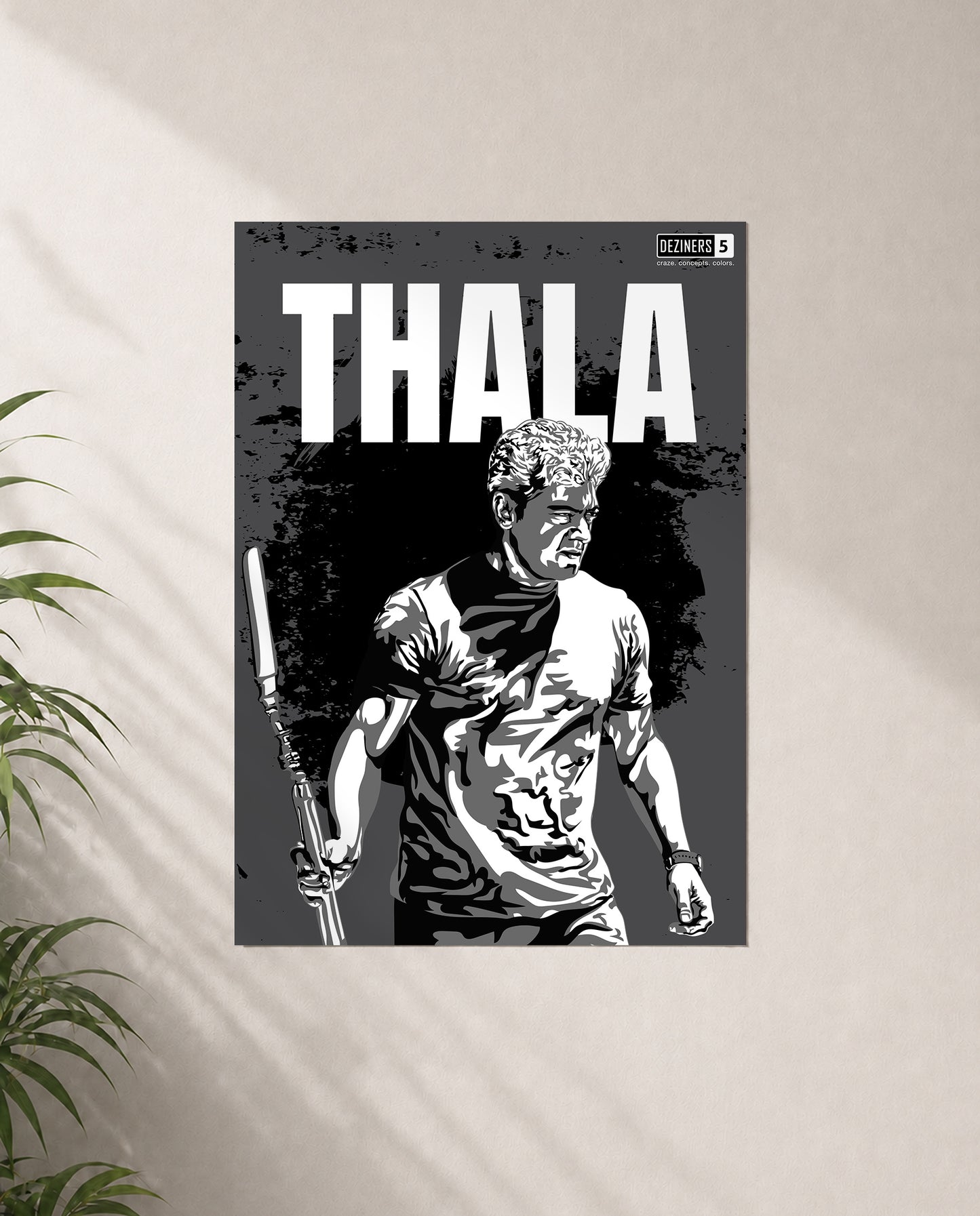 THALA premium matte wall poster featuring AK-inspired tactical cinematic artwork with bold minimalist styling.