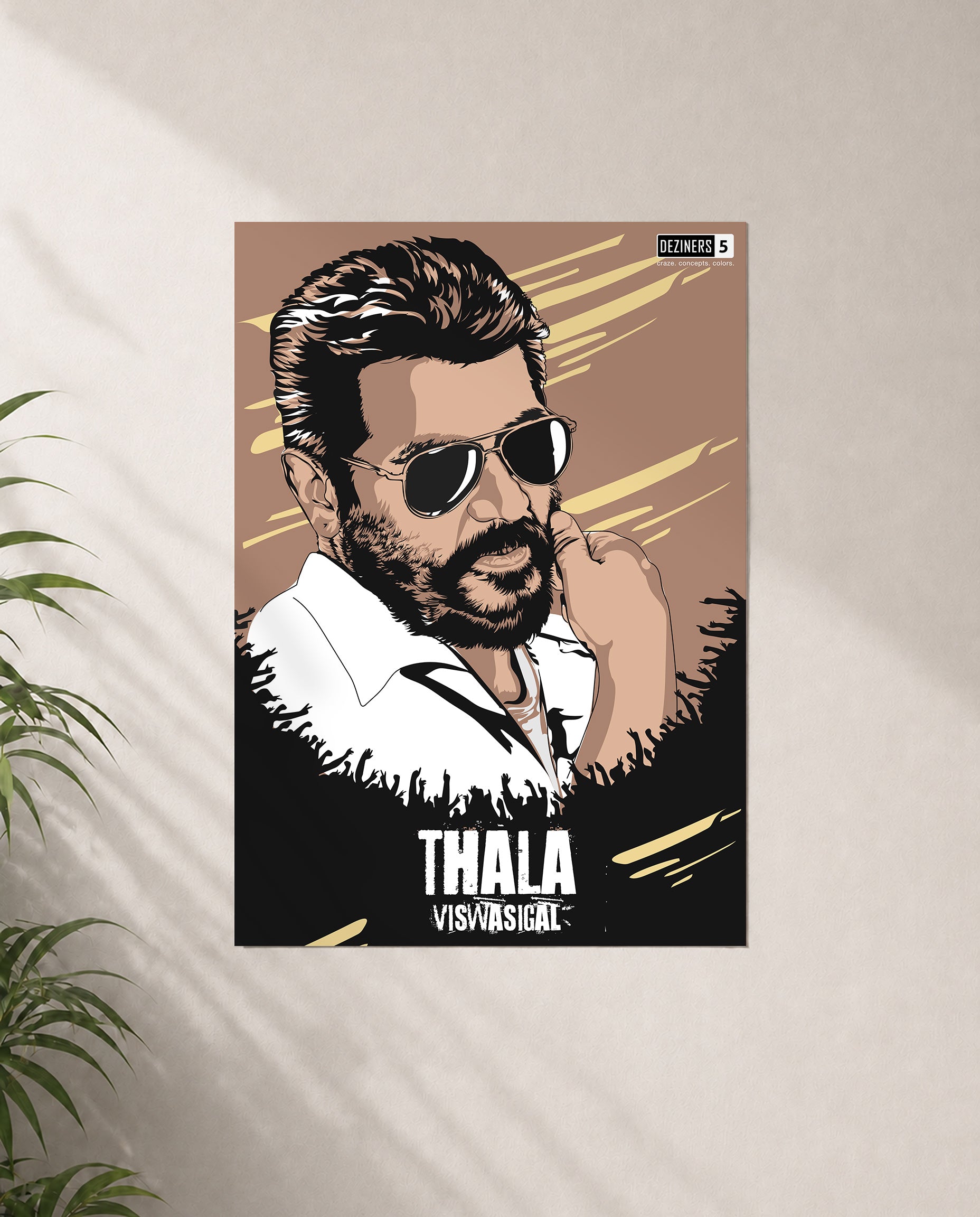 THALA VISWASIGAL premium matte wall poster featuring AK-inspired cinematic artwork celebrating loyalty, admiration, and timeless screen presence.