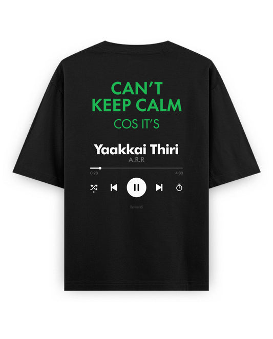 Back view of THE ARR TRACK - TAMIZH - Unisex Oversized Graphic T-Shirt in black.