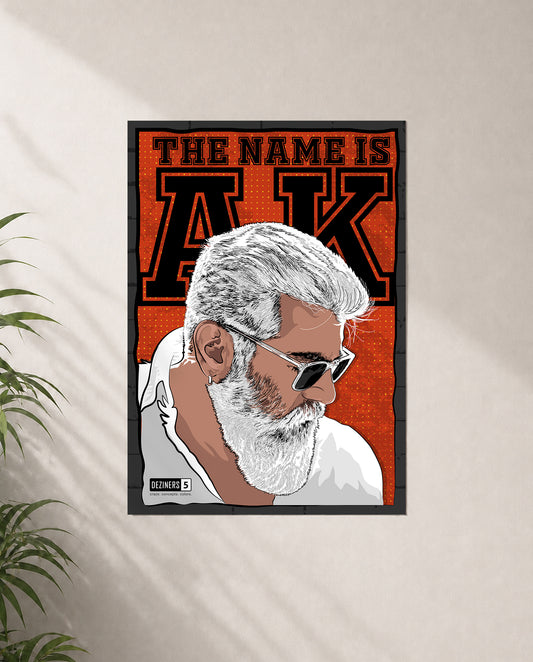 THE NAME IS AK premium matte wall poster featuring stylish AK-inspired cinematic artwork with premium detailing.