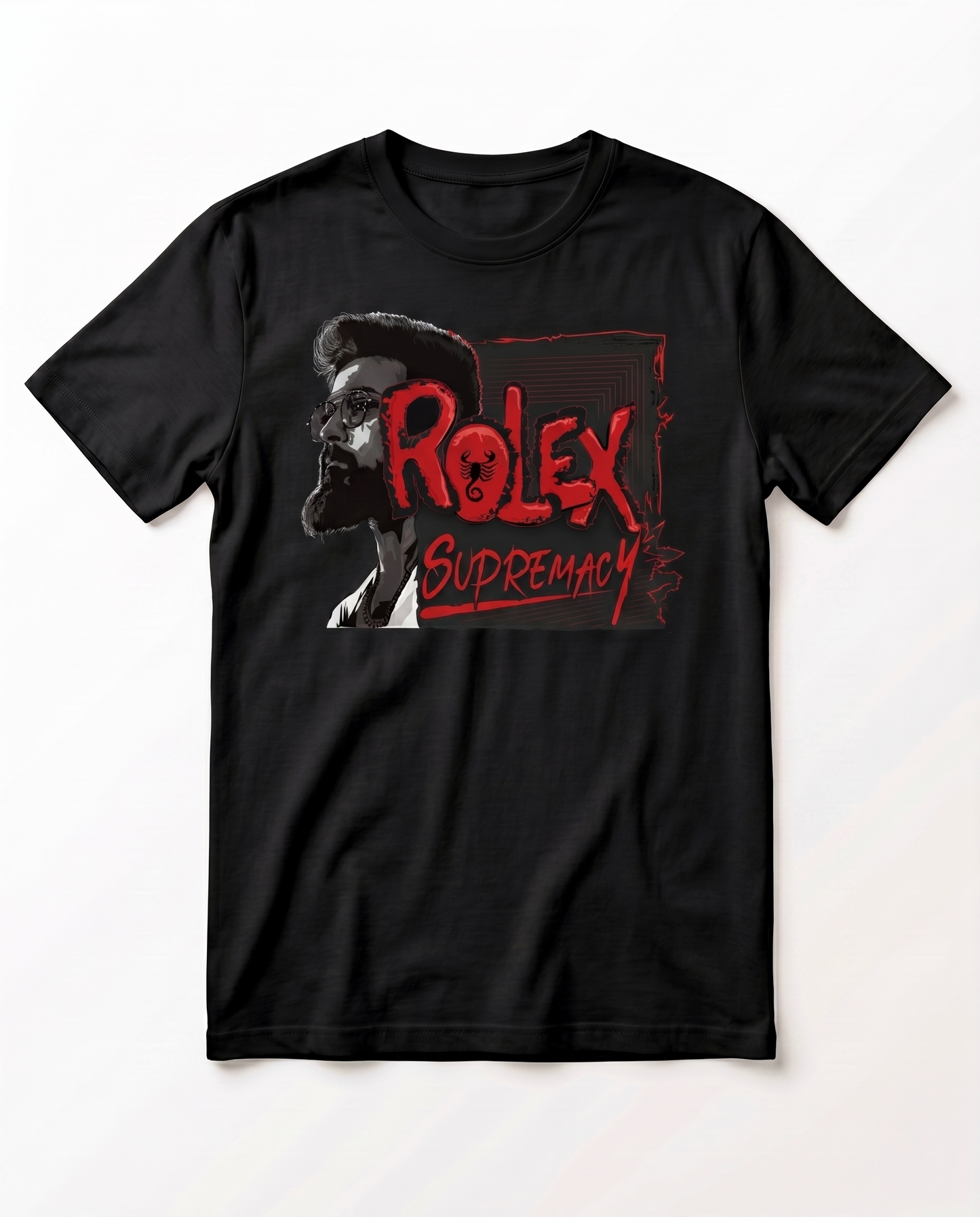 THE ONE SUPREMACY men's regular-fit t-shirt in black featuring a bold fan-inspired typography and graphic design.