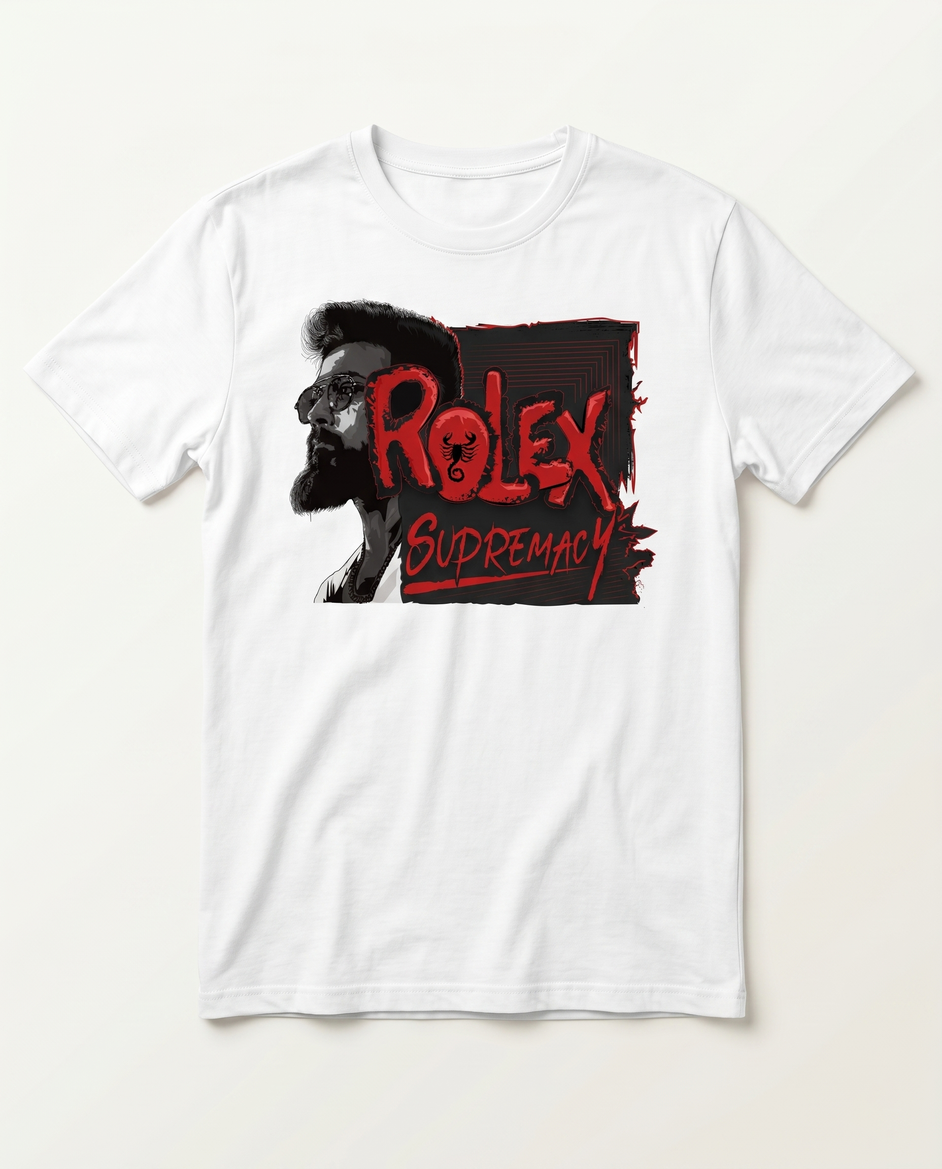 THE ONE SUPREMACY men's regular-fit t-shirt in white featuring a bold fan-inspired typography and graphic design.