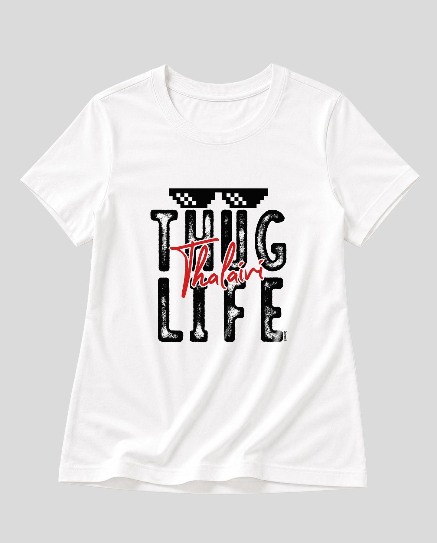 THUG LIFE THALAIVI women's regular-fit t-shirt in white.