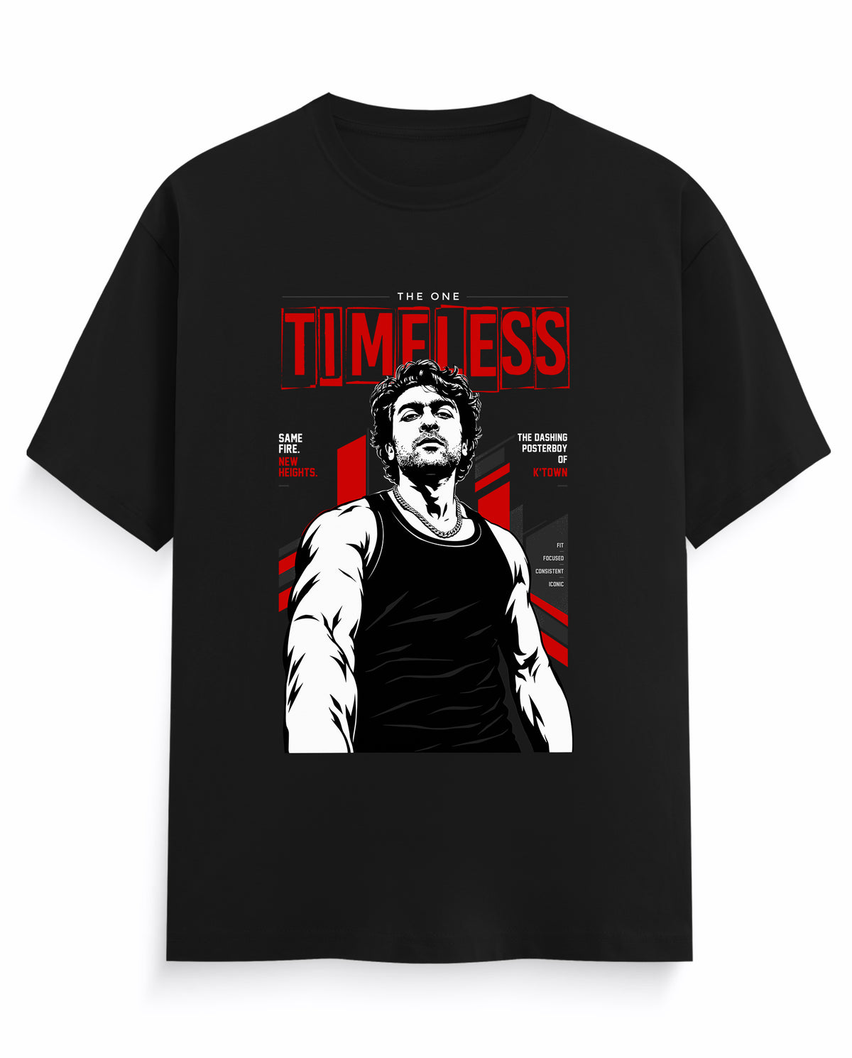 Front view of TIMELESS - The One Inspired Men's Regular Fit T-Shirt in black.