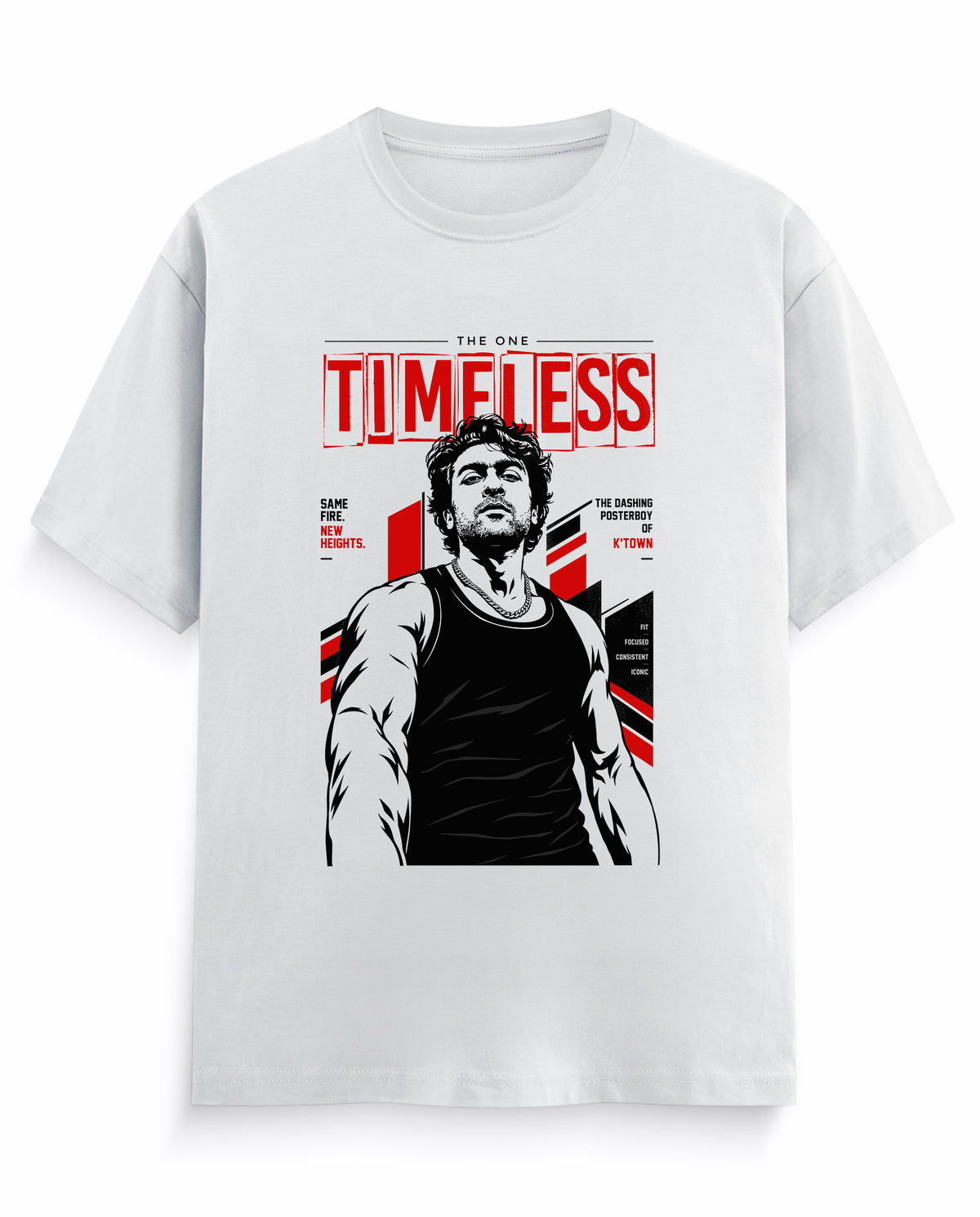 Front view of TIMELESS - The One Inspired Men's Regular Fit T-Shirt in white.