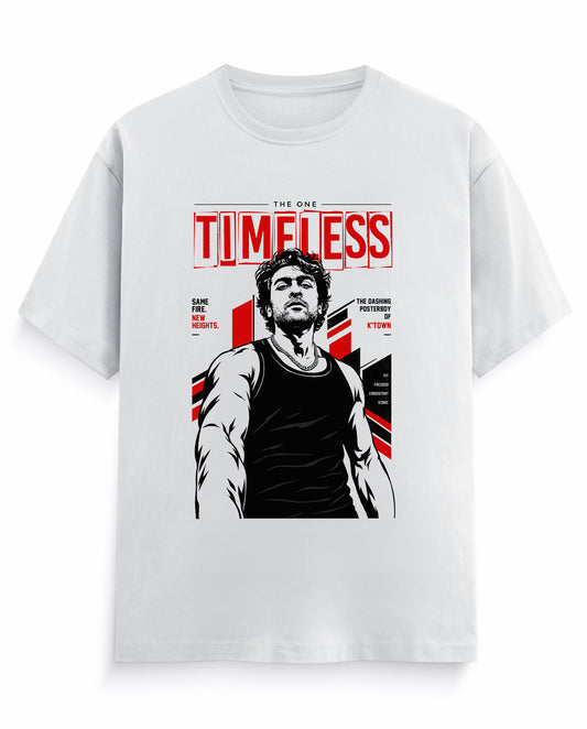 Front view of TIMELESS - The One Inspired Men's Regular Fit T-Shirt in white.