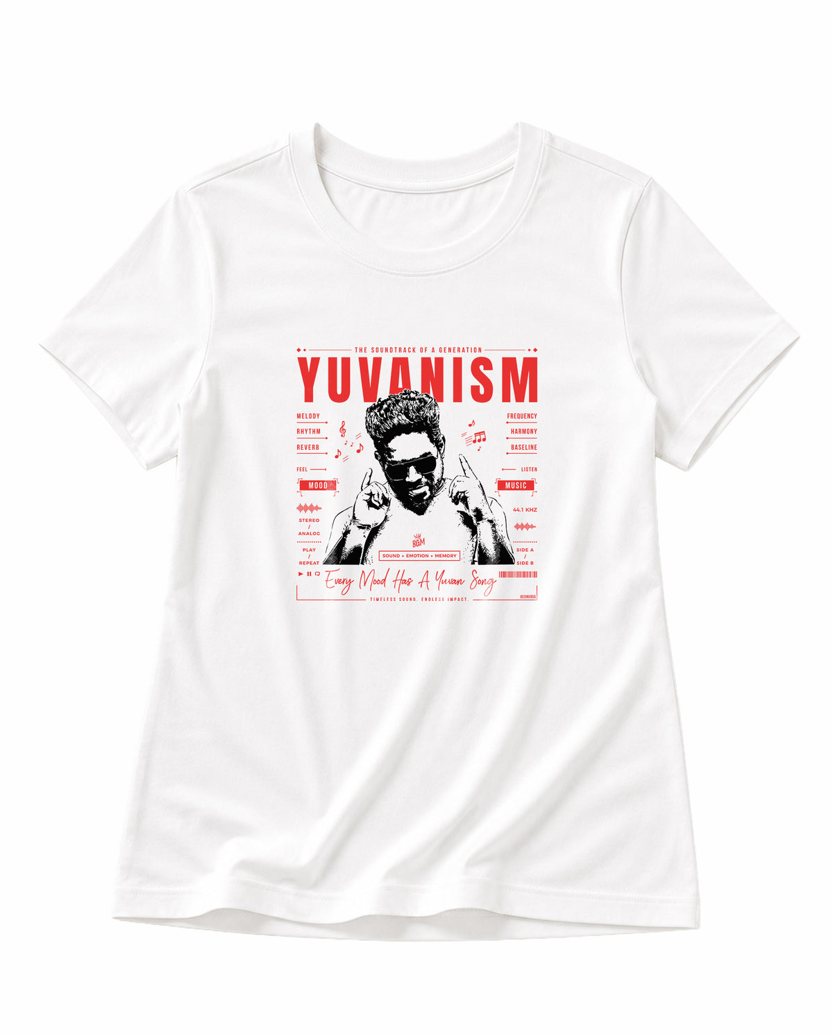 Front view of YUVANISM - Women's Regular Fit T-Shirt in white.